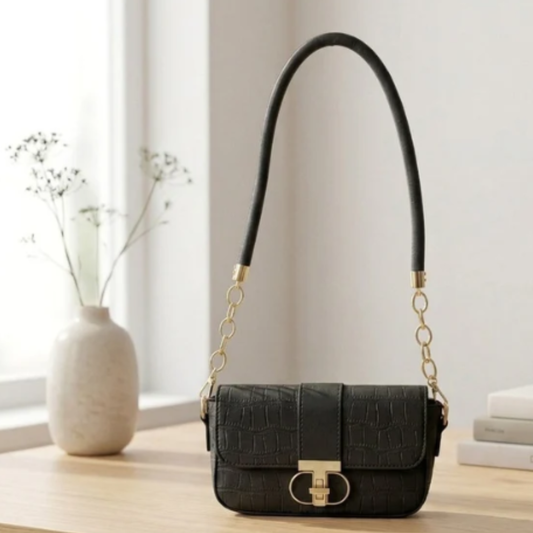 Elegant Crocodile Pattern Underarm Bag – Small Square Shoulder & Crossbody Purse for Women