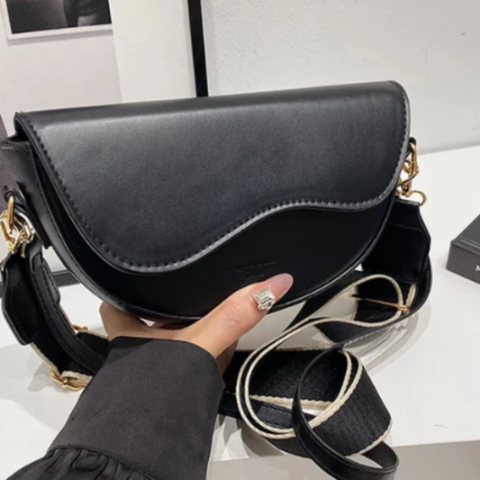 Casual Minimalist Saddle Crossbody Bag for Women – Trendy Underarm Shoulder Bucket Style Everyday Handbag
