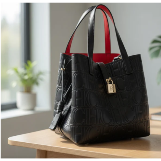 Embossed PU Leather Tote Bag, Large Capacity Letter Design Shoulder Purse